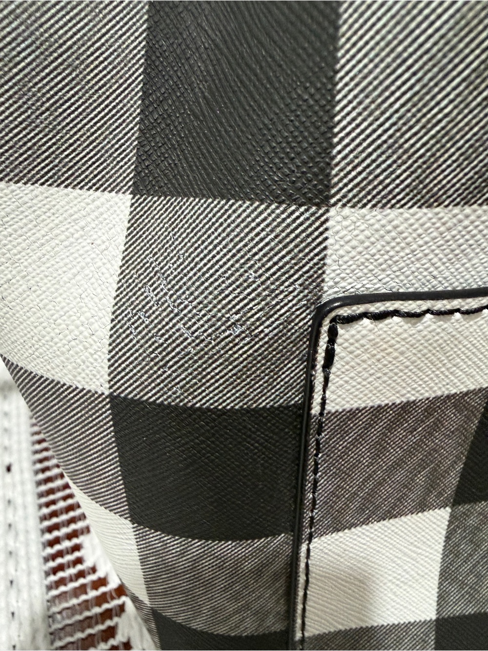 Michael Kors Black & White Gingham Drawstring Bucket Bag - Picture 5 of 16